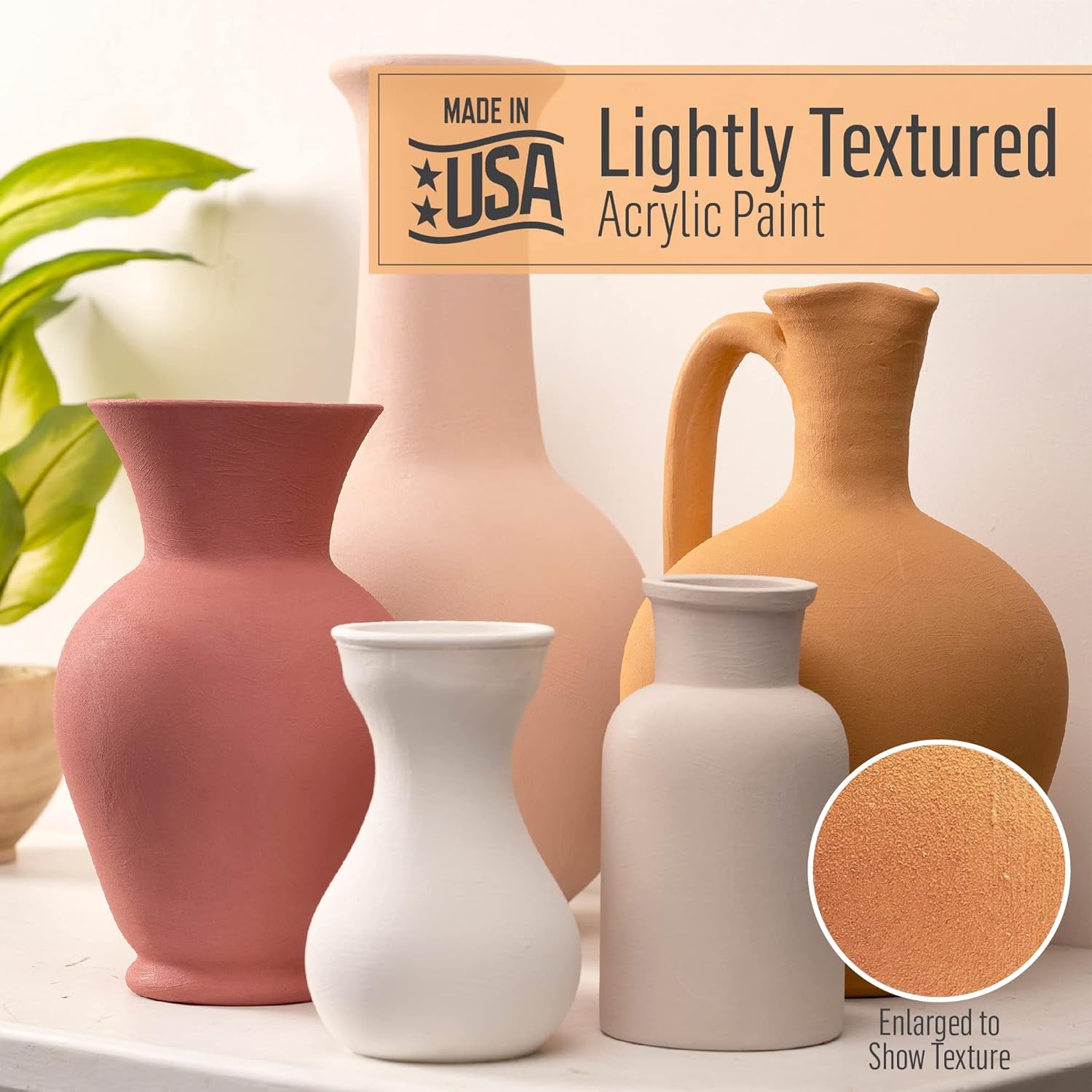 Terra Cotta Acrylic Paint Set, Essentials 6 Piece DIY Terra Cotta Acrylic Paint Kit Featuring 6 Colors for DIY Indoor & Outdoor Multi-Surface Craft Projects, 7592