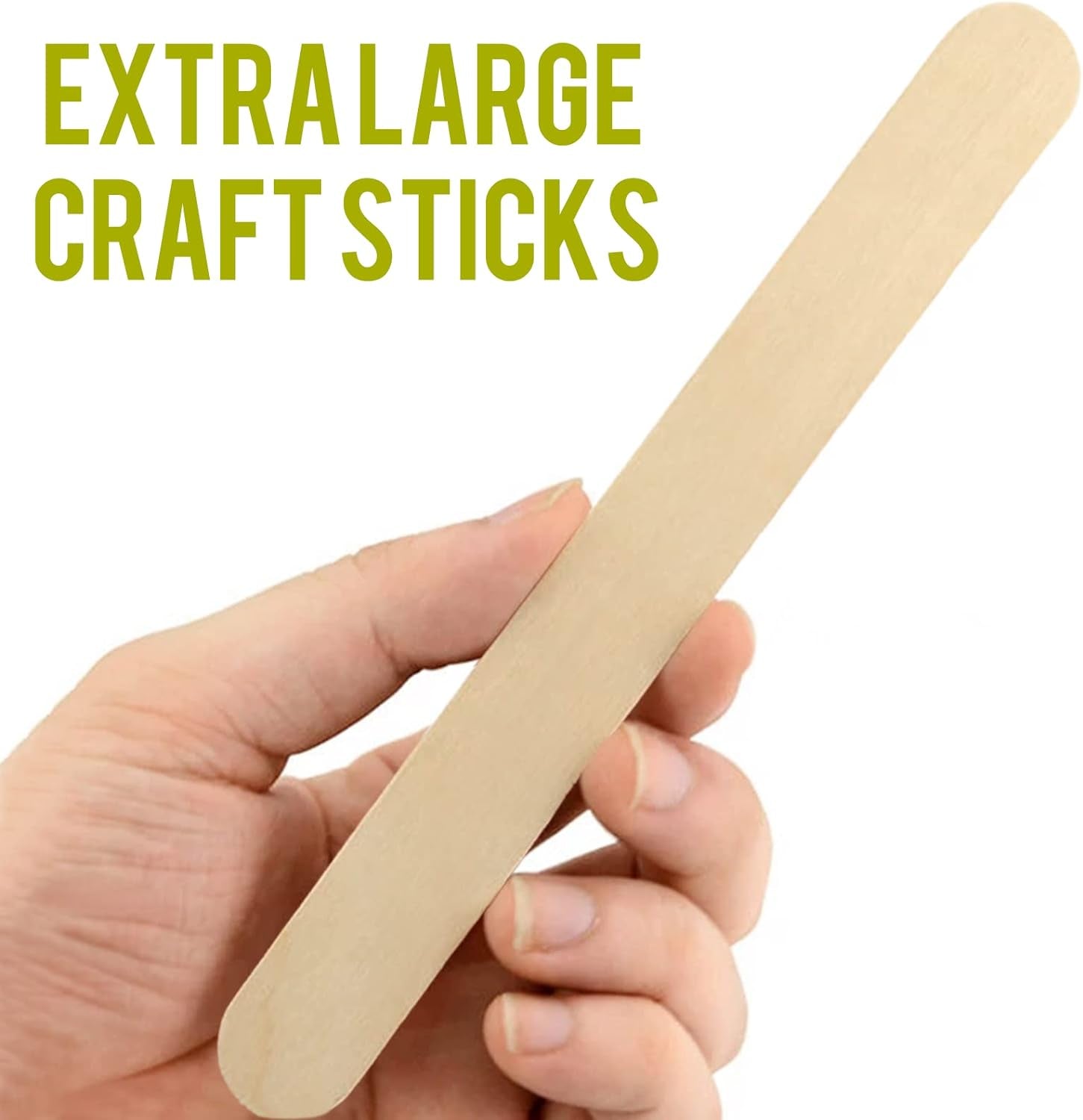 8'' Jumbo Craft Sticks, 60Pcs Extra Large Natural Premium Wood, Ice Cream Sticks, Jumbo Sticks, Large Tongue Depressors, Plant Labels, Hair Removal and Waxing Supplies, Crafting