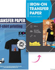 Iron on Transfer Paper for Dark Fabric Compatible with Inkjet Printer, 8.5 X 11 Printable T Shirt Heat Transfer Papers Machine Washable (20 Pack)