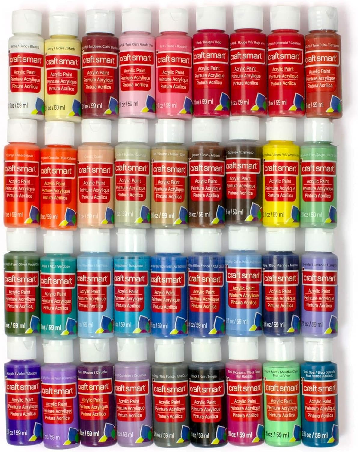 36 Assorted Acrylic Paint Set by  - Non-Toxic Paint for Drawing, Painting, Art &amp; Crafts Supplies - 1 Pack