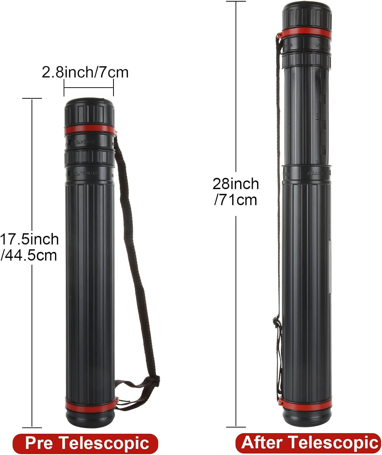 3PCS Poster Tube, Small Poster Tube with Strap, Art &amp; Poster Storage Transport Tubes, Carry Document, Blueprint, Drawing and Artwork, round Poster Holder Tube Cases Expand from 17.5 to 28 Inch