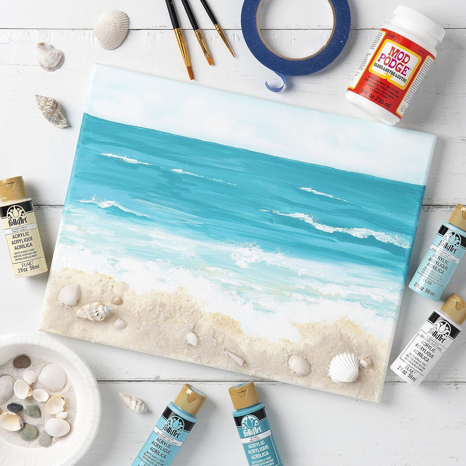 Gloss Sealer, Glue &amp; Finish: All-In-One Craft Solution- Quick Dry, Easy Clean, for Wood, Paper, Fabric &amp; More. Non-Toxic - Craft with Confidence, Made in USA, 32 Oz., Pack of 1