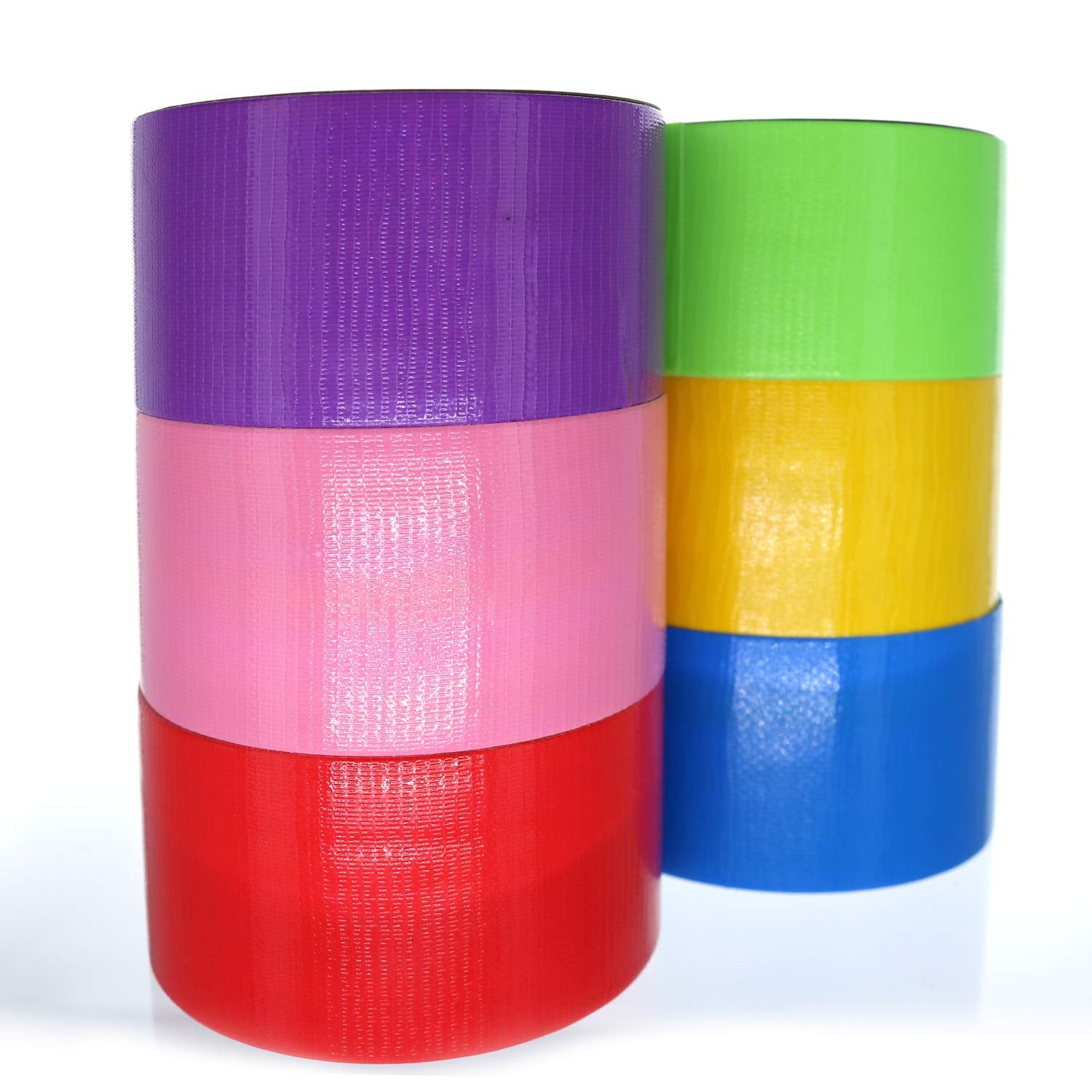 6 Assorted Colored Duct Tapes - Multi Purposes Bright Colors Tapes Great for Do It Yourself Art Home School Office Assorted Colors 2" Roll by 10 Yds