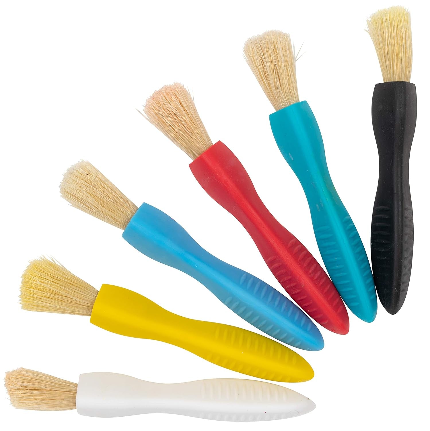Triangle Grip Paint Brushes - Set of 6 - 1 Size - 18M+ - Easy to Grip Paint Brushes for 2, 3 and 4 Year Olds - Encourage Writing Grip