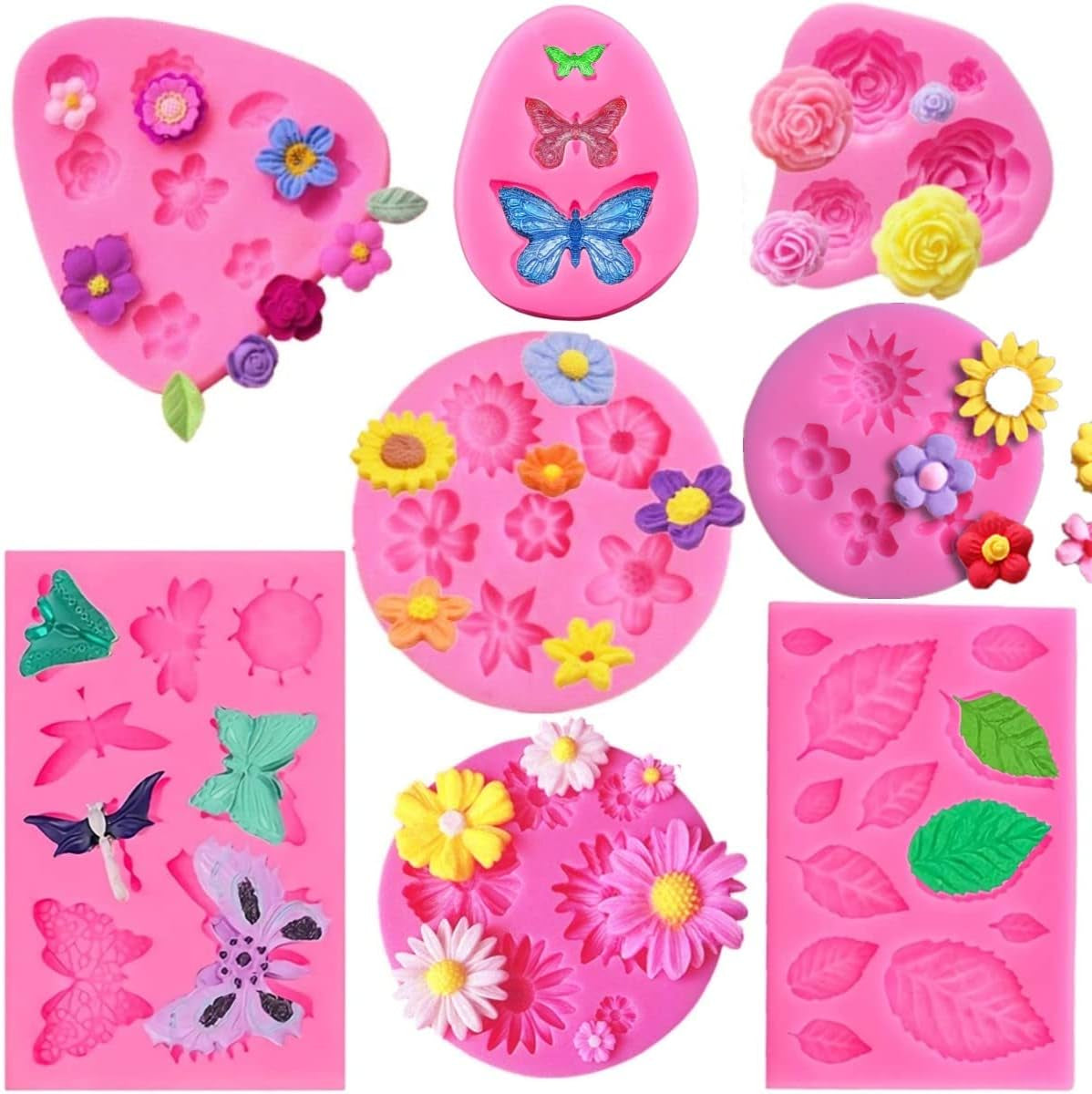 Silicone Mould for Flower and Butterfly Candy - for Cake Decoration,Chocolate Fudge, Polymer Clay, Soap, Confectionery Projects.