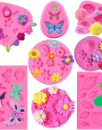 Silicone Mould for Flower and Butterfly Candy - for Cake Decoration,Chocolate Fudge, Polymer Clay, Soap, Confectionery Projects.