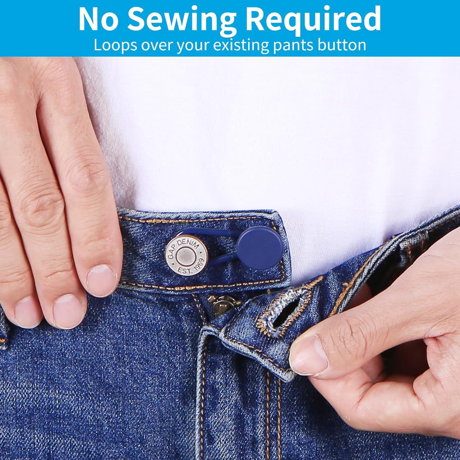 12PCS Button Extenders for Jeans, Pants Waist Button Extender for Women Men, 3 Colors Pant Waistband Expander, Pants Waist Extension 1-1.4 Inches