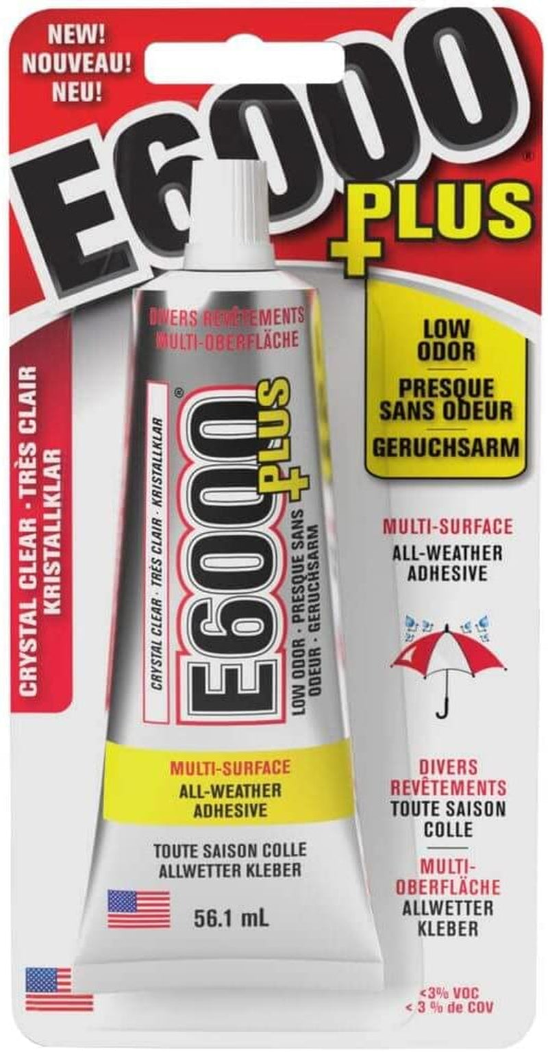 Eclectic Products Inc. plus Multi-Purpose Clear Glue, Waterproof and Paintable, Strong Flexible Craft Adhesive for Wood, Glass, Fabric, Ceramic, Metal and More, 26.6Ml