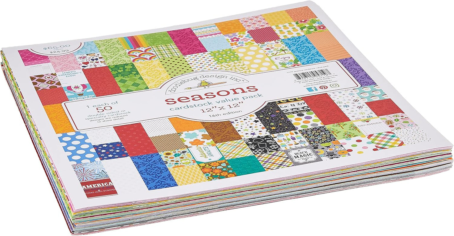 5719 Value Kit Cardstock 12"X12", 50 Sheets