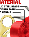 Gold Ribbon Cutting Ceremony Kit – 20 Inch Gold Giant Scissors Giants Ribbon Cutting Scissors with Red Ribbon Grand Opening Ribbon and Scissors for Special Events Inaugurations and Ceremonies