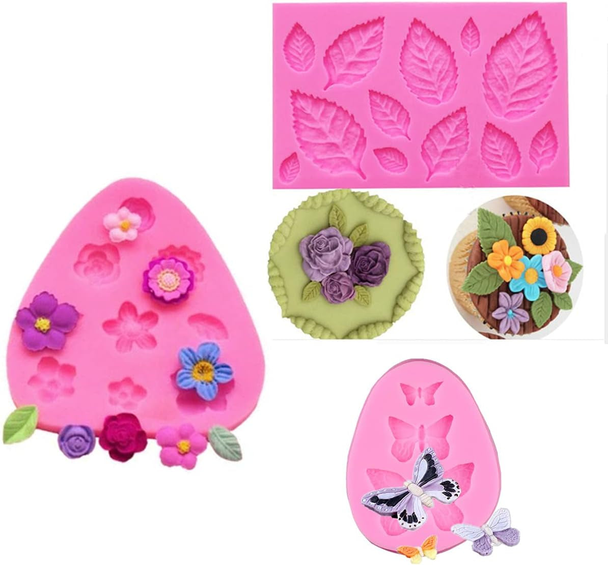 Silicone Mould for Flower and Butterfly Candy - for Cake Decoration,Chocolate Fudge, Polymer Clay, Soap, Confectionery Projects.