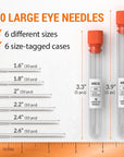 55 PCS Large Eye Sharp Needles - Easy to Thread Big Eye Sewing Needles, Embroidery Needles (6 Sizes)