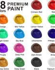 Acrylic Paint, 18 Colors Acrylic Paint Pouches (120Ml/4.06Oz), Artist Grade Acrylic Paint Set, Rich Pigments, Non-Toxic for Artists, Beginners and Kids on Rocks Crafts Canvas Wood Ceramic