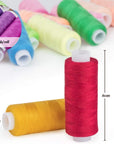 Sewing Threads Kits 60 Colour 250 Yards per Polyester Thread Spools with 10 Sewing Needles, 2 Needle Threader, Yarn Scissors, Stripper and Pearl Needle for Hand or Machine Sewing