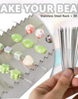 Bead Baking Rack, Polymer Clay Tools, Drying Rack for Polymer Clay Jewelry Making Tool with 20 Skewers