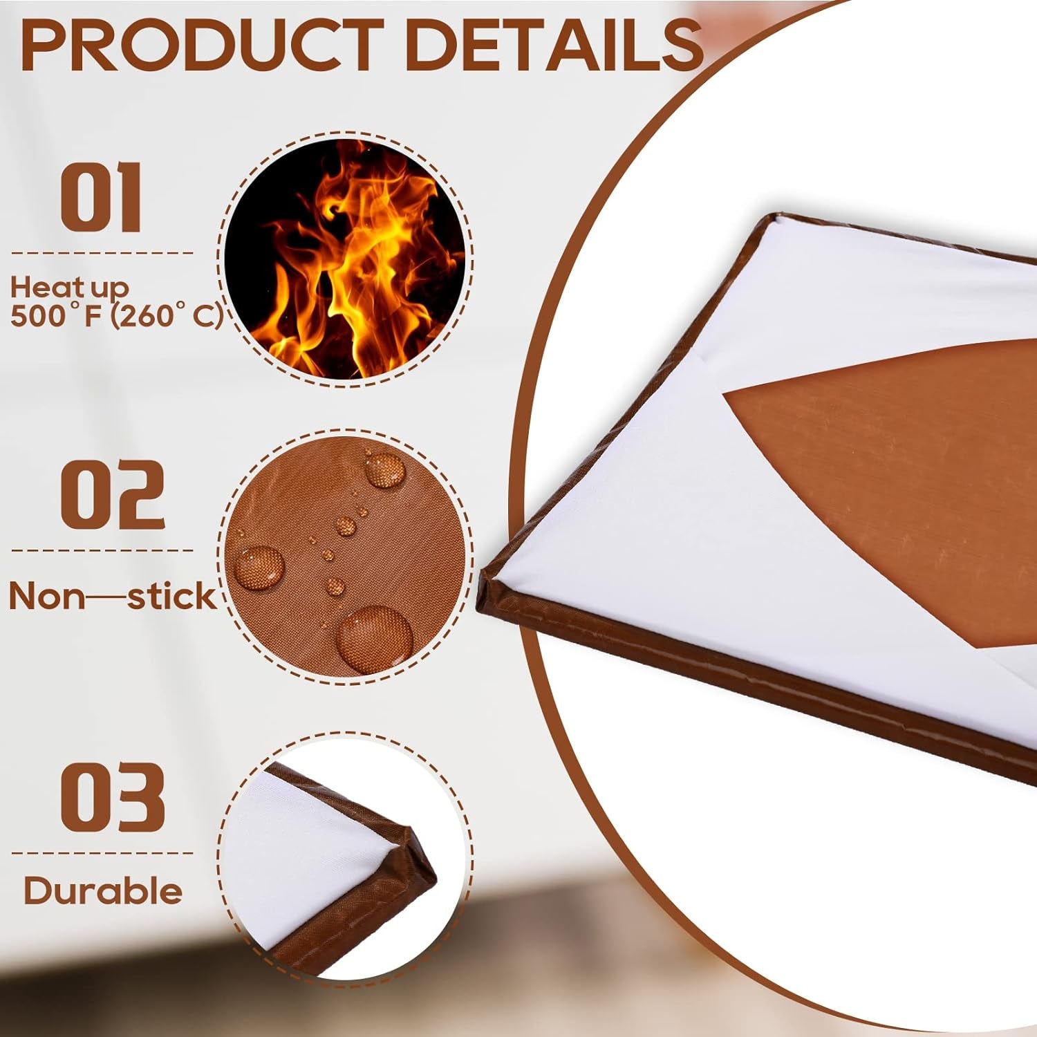 2 Pcs Wrap Cover for Heat Press Platen, 15 X 15 Inch Heat Resistant Reusable Sheets Pad Mat Pillow Protector for Sublimation Heat Pressing Machine Brown and White