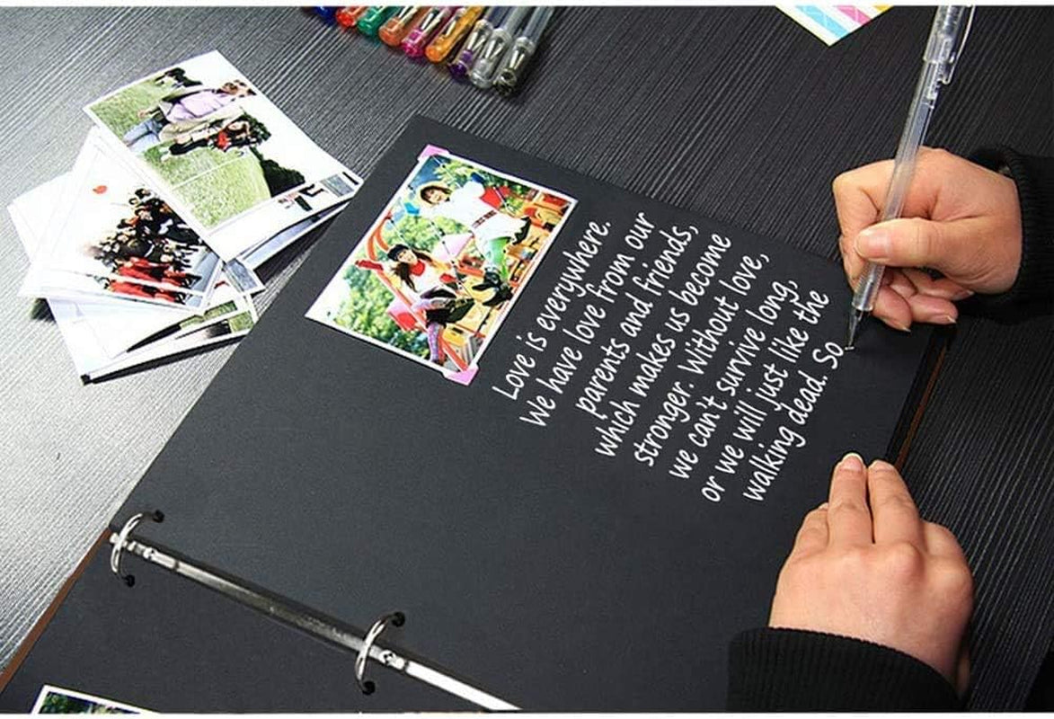 Scrapbook Extra Refill Black Pages, 30 Sheets(60 Pages) Thick Blank Paper 10.24 X 7.1 Inches for  Leather Scrapbook Album 11.02 X 8.3 Inches DIY Memory Scrap Book