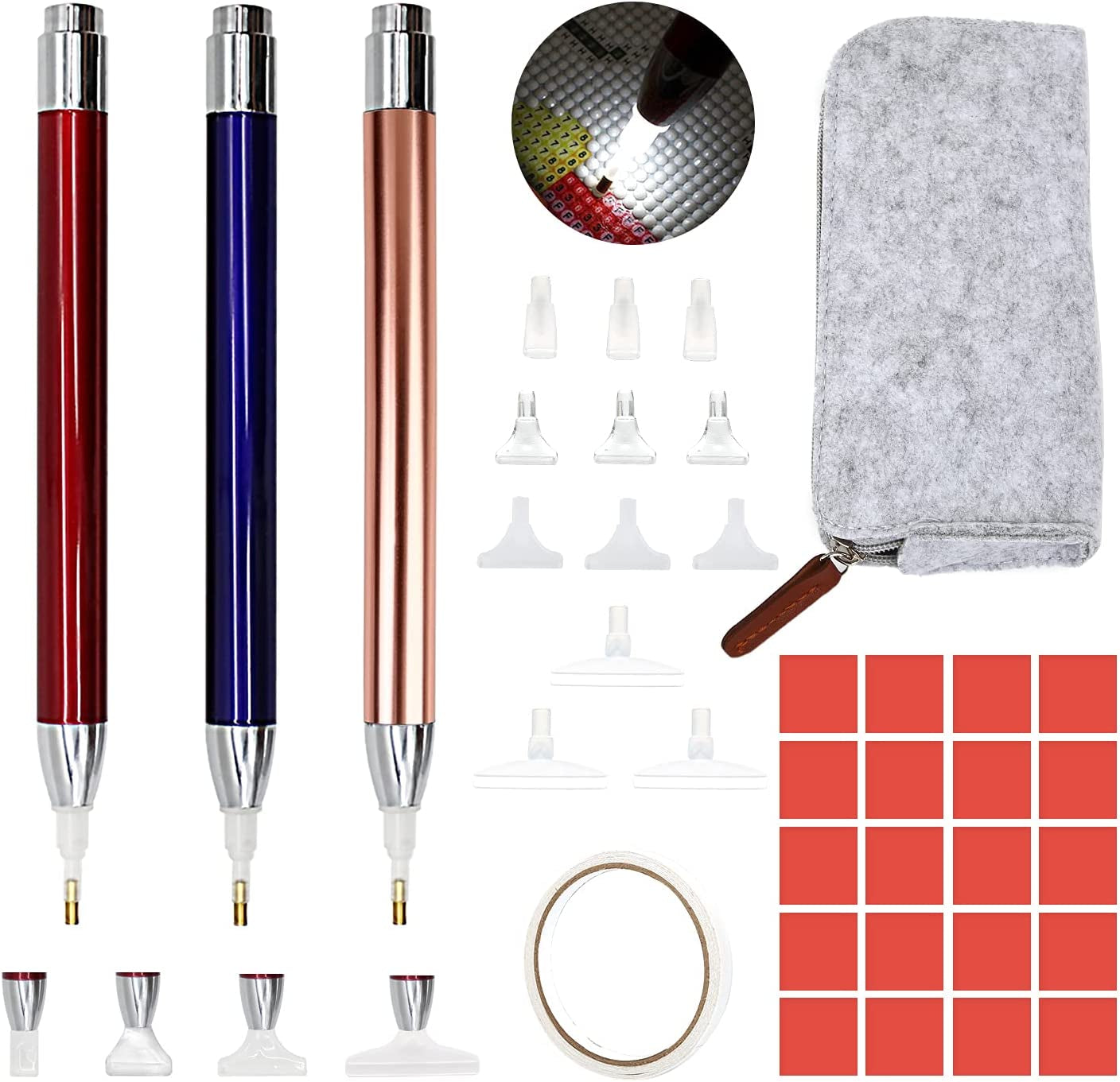 Diamond Painting Pen Kits with Light Diamond Art Pen LED Diamond Painting Pens 5D Light up Pens for Diamond Painting Arts Nails DIY Crafts, Diamond Art Accessories Tools for Diamond Painting