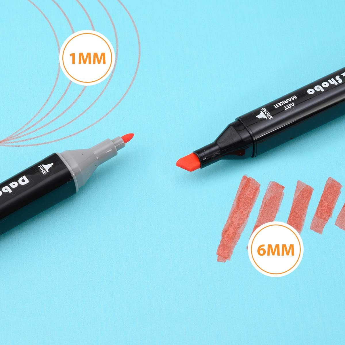 80 Color Alcohol Marker Pens, Bright Permanent Markers for Coloring, Markers for Adults Coloring Book, Wide Chisel and Fine Tip, Dual Tip Design, Equipped with Black Suitcase