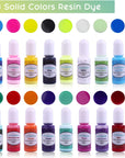 LET’S Resin 18 Colors Epoxy Pigment, Opaque Liquid Resin Colorant Each 0.35Oz,Odorless Epoxy Resin Dye Solid Color Liquid Dye for Resin Jewelry DIY Crafts Art Making