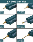 Full Size Hot Glue Gun, 150 Watts with 6 Copper Nozzles Temperature Adjustable Craft Repair Tool Professional Melting Glue Gun DIY Thermo Tool Include 5Pcs Highly Viscous Glue Sticks Luxury Set