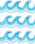 10 Pieces Ocean Wave Embroidered Patches Blue Sea Wave Iron on Patch Wave Applique Repair Patch for Clothes Dress Jackets Caps DIY Embroidery Patches Sewing Craft Decoration