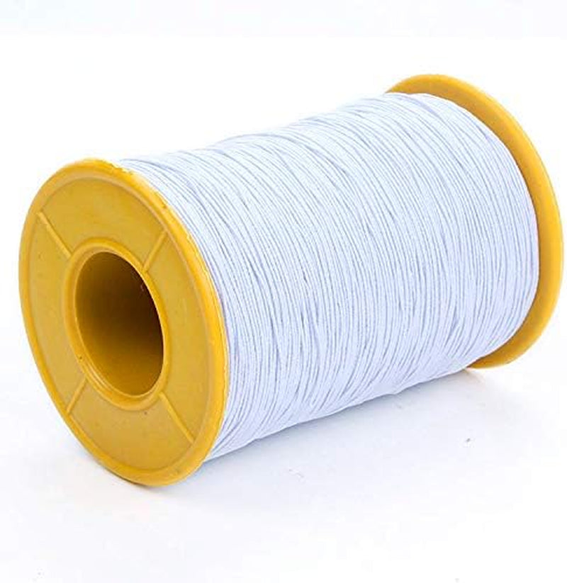 (2 Rolls) White and Black Elastic Thread 547 Yard Package 0.5Mm Thickness