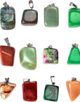 50 Pieces Mixed Stone Beads Crystal Stone Pendants Quartz Charms with Storage Bag for Jewelry Making