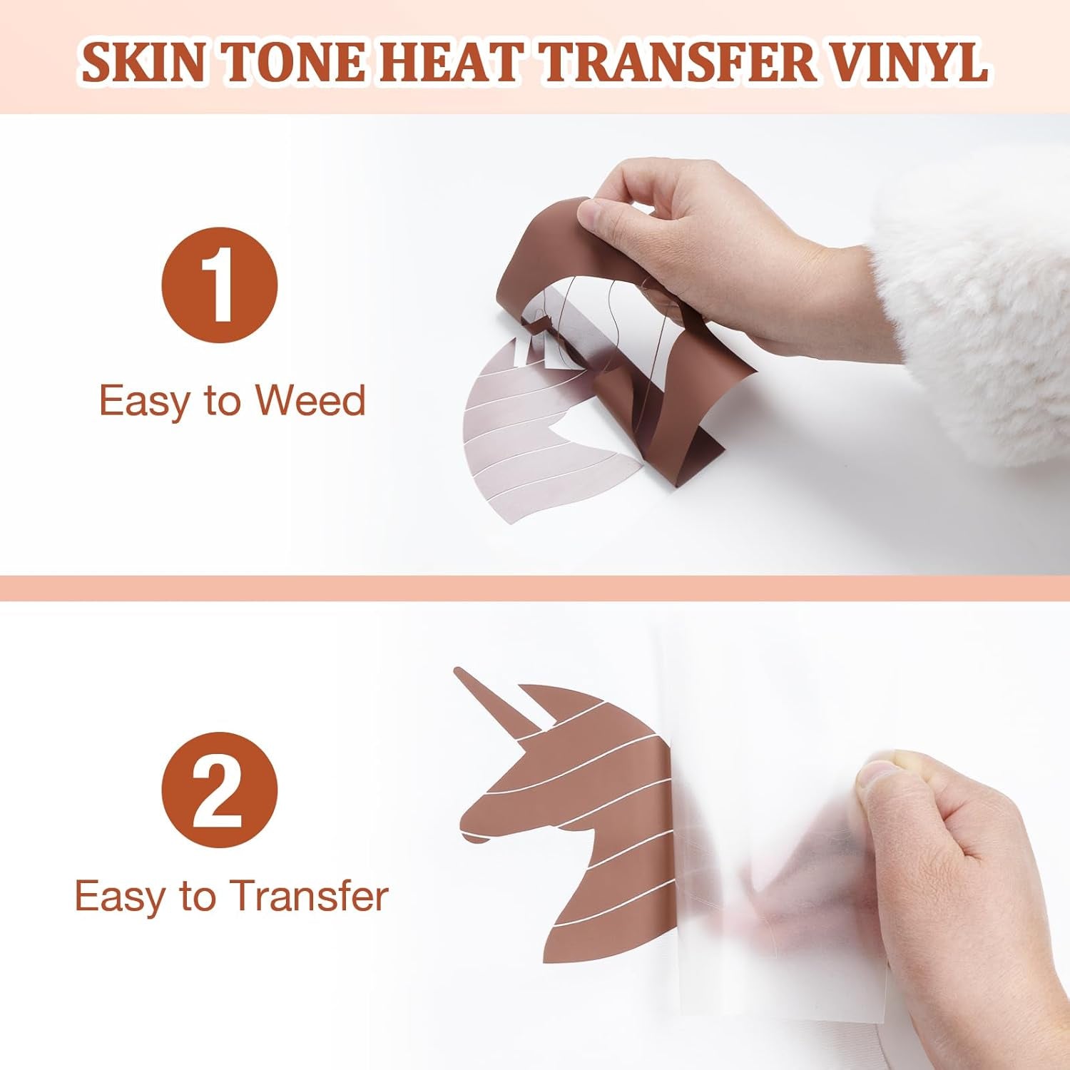 Skin Tone HTV Heat Transfer Vinyl Bundle for Shirts - 14 Sheets 12"×10" Brown Iron on Vinyl Tan Beige Apricot Khaki Cream HTV Vinyl for Cricut Silhouette Cameo, Easy to Cut & Weed