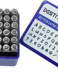 42PCS Metal Stamping Kit, Number and Letter Stamp Set (A-Z, 0-9 And&,Love Symbol), Industrial Grade Hardened Carbon Steel, Perfect for Imprinting Metal, Wood,Leather (1/8", 3MM)