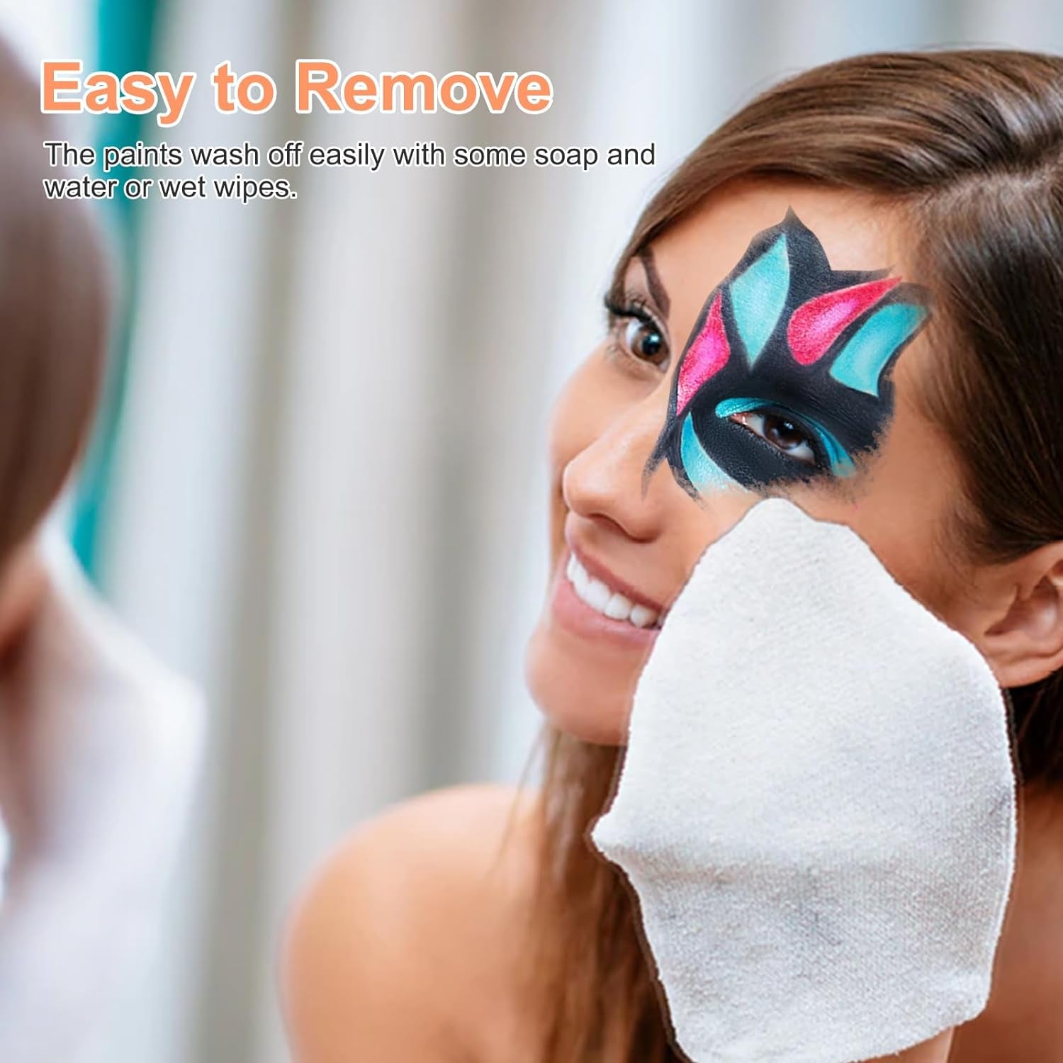 Face Painting Kit for Kids - 24 Water Based Non-Toxic Sensitive Skin Paints 3 Glitters 1 Rainbow Split Cake 2 Hair Chalks Combs 3 Paint Brushes 40 Stencils Face Body Paint for Kids Party