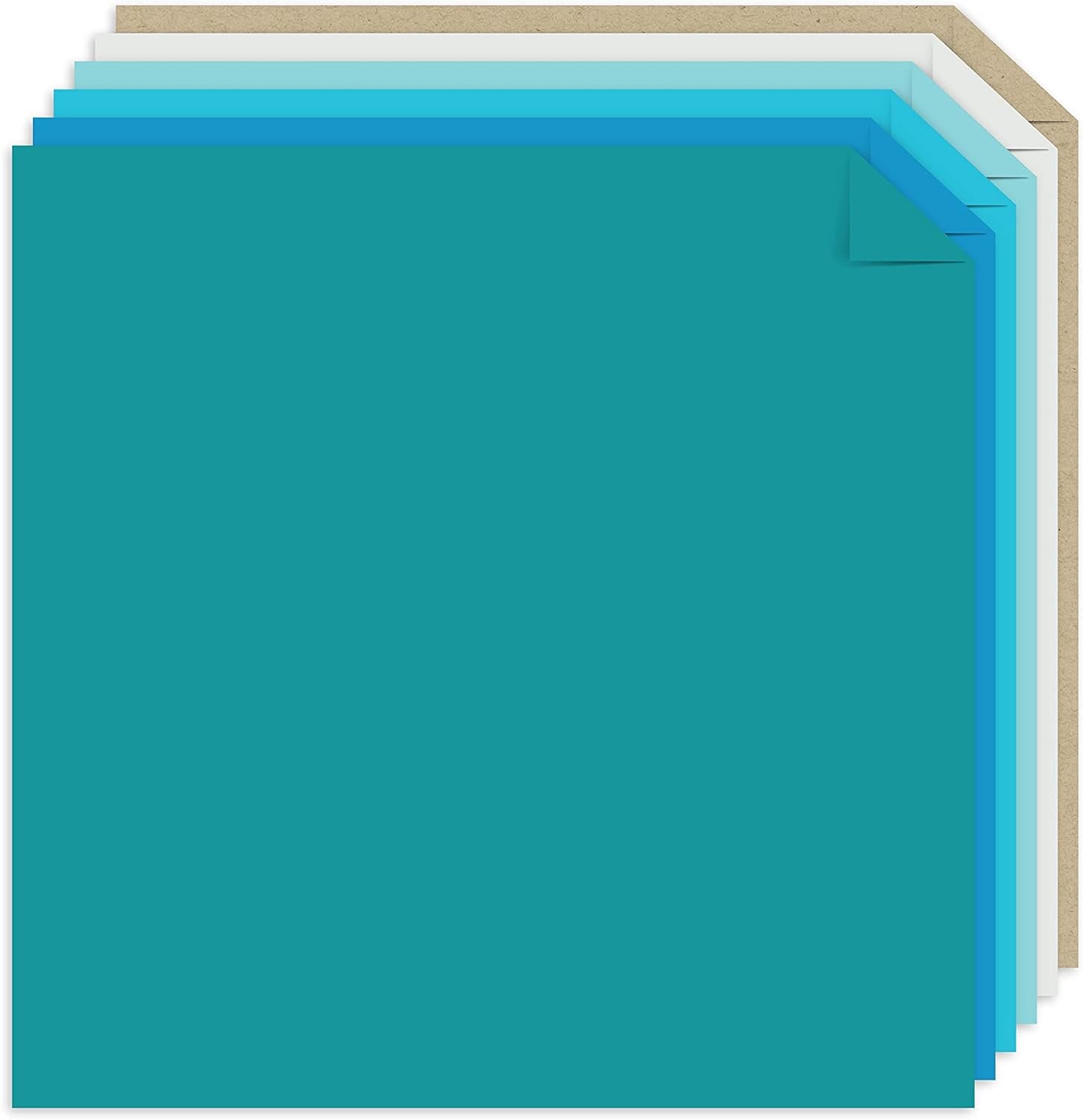 Crafting Cardstock, 12" X 12", 65 Lb./176 Gsm, 6-Color Ocean Assortment, 84 Sheets (91794)