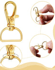 96 Pieces Swivel Clasps with D Rings and Slide Buckles Set Lanyard Snap Hooks Keychain Clip Hooks D Keychain Rings Lobster Claw Clasps for Keychain Purse Hardware Sewing Craft Project, 8 Colors