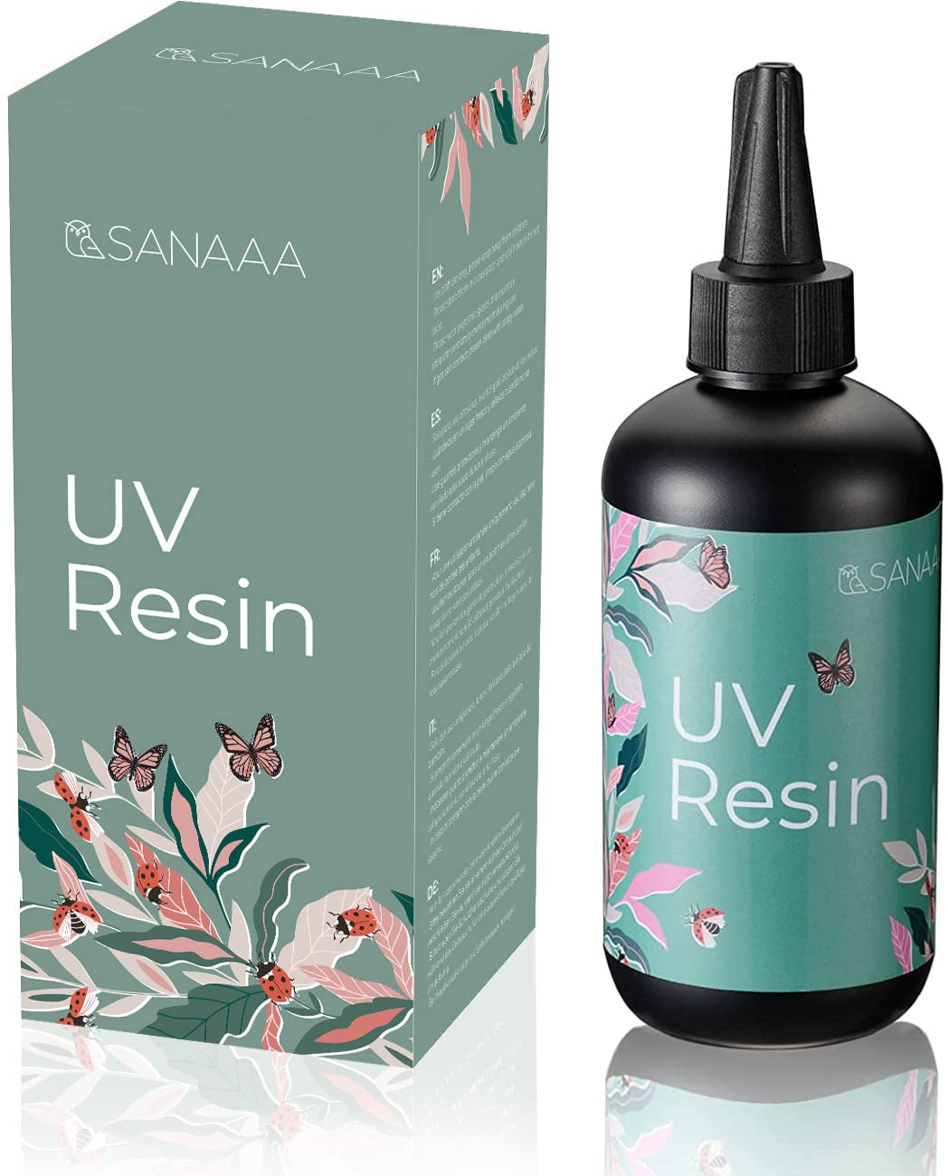 UV Resin 200G/7Oz One Minute Fast Curing Clear Hard Type for Polymer Clay Seal, Tumbler, Pen, DIY Earring Pendant Jewelry Making