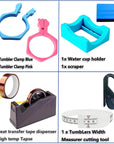 Sublimation Blanks Tumbler Clamp Tool, Perfect Tumbler Clamp for 20 Oz Sublimation Blanks, Perfect Clamp Grip Tool(Blue,Pink), Heat Tape for Sublimation, Heat Tape Dispenser Sublimation Kits