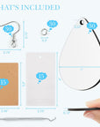 Sublimation Earring Blanks Bulk - 30 Pcs Wood Earrings Blanks with Blue Protective Film - Unfinished MDF Teardrop Earrings for Sublimation Printing with Template, Weeder, Hooks, Jump Rings