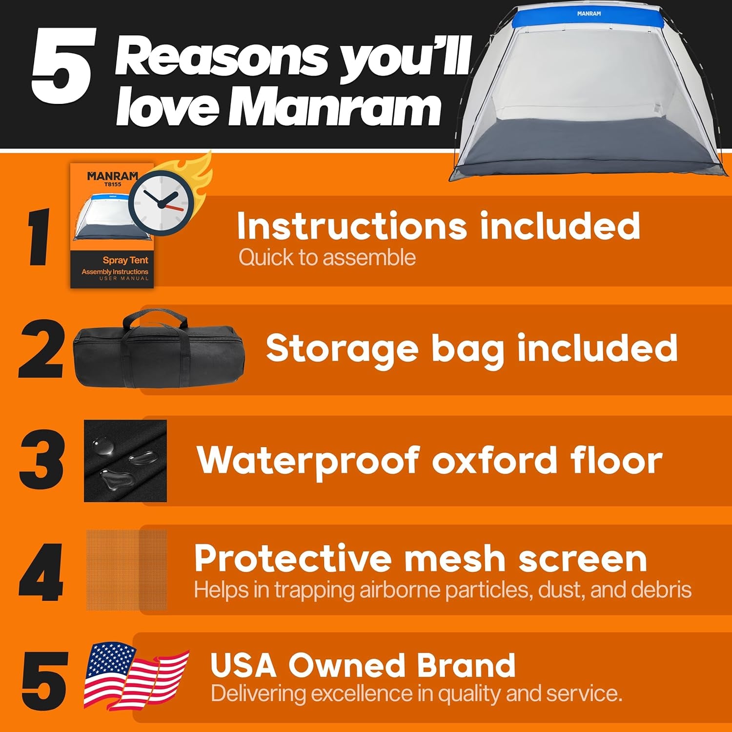 Portable Paint Tent (9X6X5.5 Ft) – Paint Booth with Built-In Floor, Mesh Screen, Windproof Hooks, and Storage Bag – Ideal for DIY Painting Projects