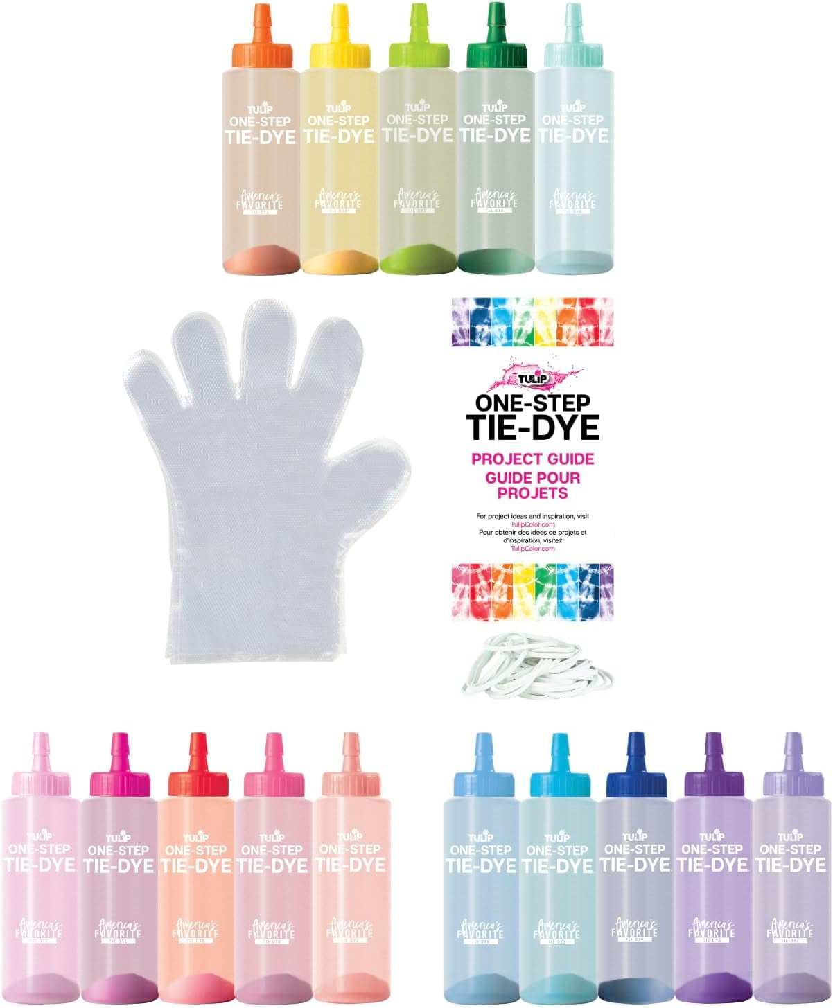One-Step Tie Dye Kit, over the Rainbow, Easy Party Activity, Gift Idea, 15-Color Kit