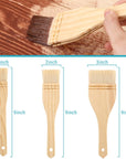 Flat Hake Brushes Hake Paint Brush Artist Painting Brushes Set Sheep Hair Bristles Wash Brush for Watercolor, Wash, Ceramic and Pottery Painting, 1 Inch, 2 Inch, 3 Inch (6)