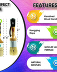 Chalked Paint and Wax Brush for Furniture - Premium Pack of 2, Natural Bristles, Compatible with All Types of Chalk Paints, Stencils & Furniture Wax - Superior Paint Pick-Up & Release, No Shedding