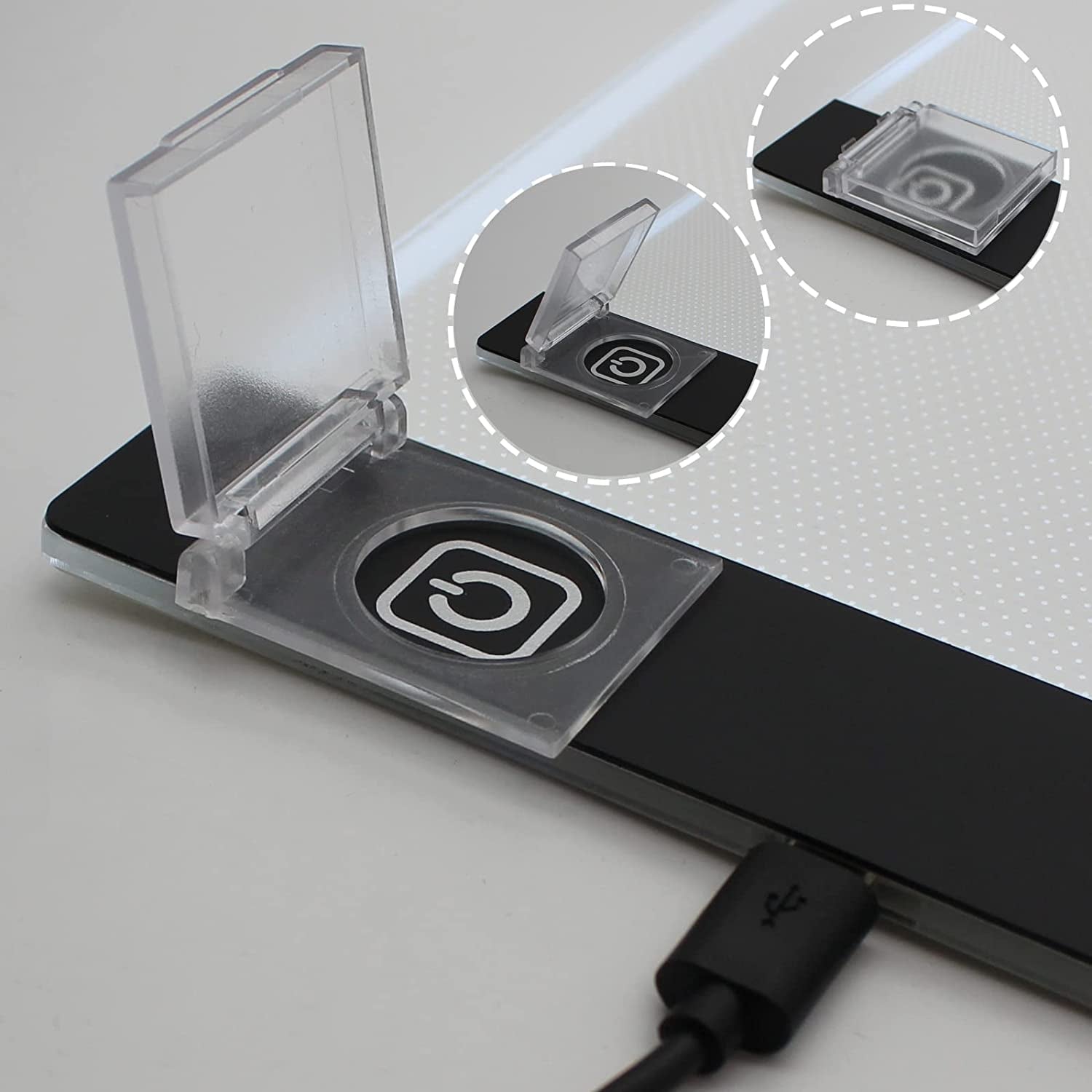 2PCS Diamond Painting Accessories Light Pad Switch Cover, Diamond Art Light Pad Touch Button Protector Cover for Light Pad, Light Table, Lightbox for Tracing, Light Board