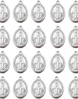 60Pcs Our Lady Miraculous Medal Floral Rosary Centerpiece Cross Jesus Virgin Mary Catholic Alloy Crucifix Charms for DIY Jewelry Making 12Mmx20Mm(A585)