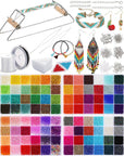 Bead Loom Kit for Adults Beading Loom Supplies 48000 Pcs Glass Seed Beads Bracelets Jewelry Earring Making Tools Christmas Gifts for Girls DIY Accessories