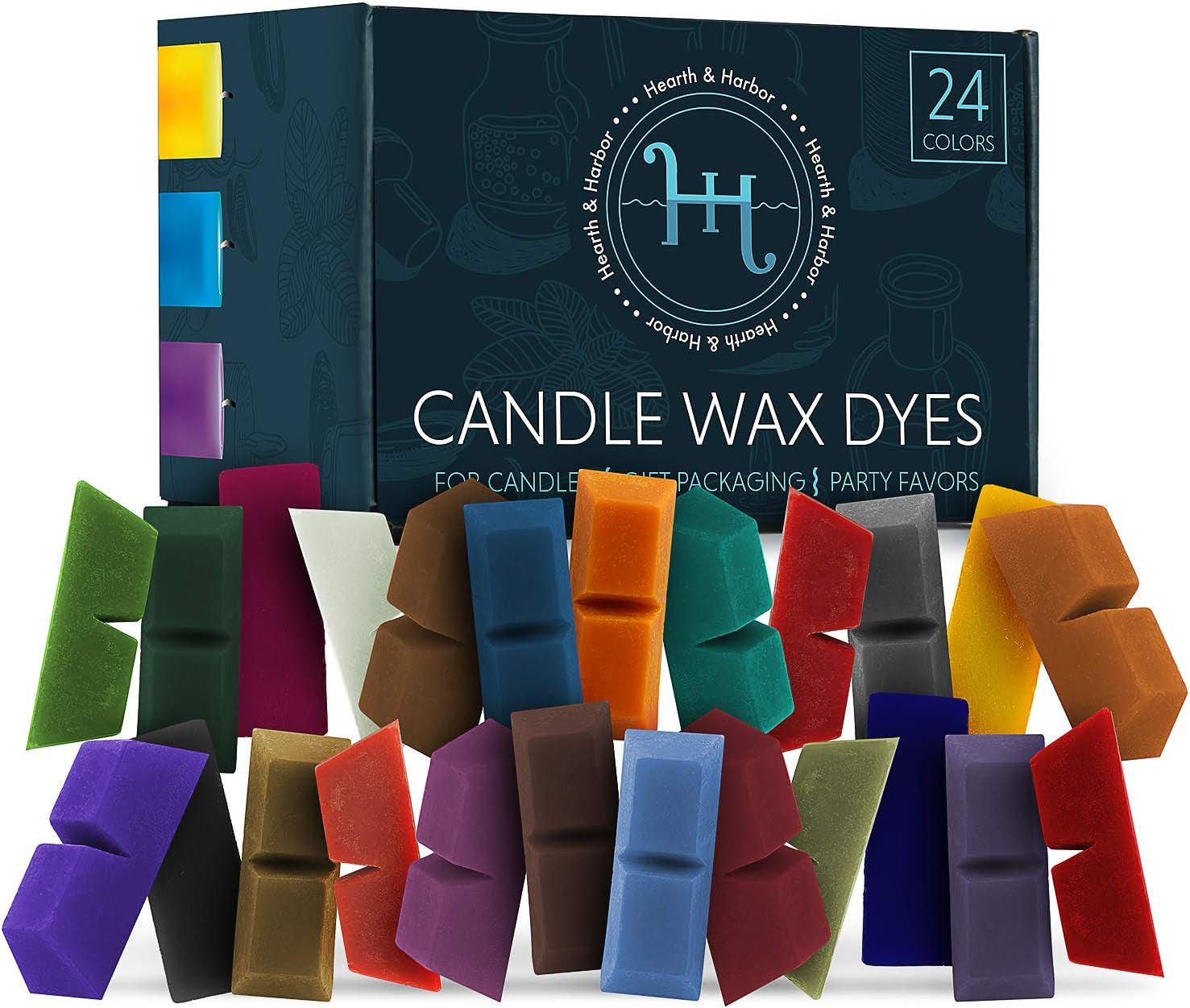 Candle Dye for Soy Candle Making – Candle Color Dye for Soy Wax, 24 Popular Colors Candle Wax Dye Blocks, Nontoxic Candle Dyes for Candle Making, Candle Making Supplies for DIY Candles