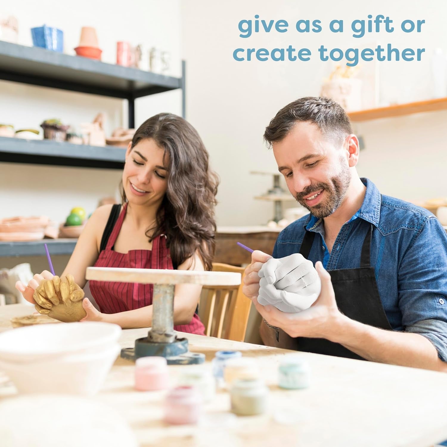 - Holding Hand Casting Kit for Couples with Base & Paints, Hand Sculpture Hand Molding Kit, Hand Mold Kit Couples Activities - Gift for Women for Wedding, Anniversary, Mothers Day, Valentines