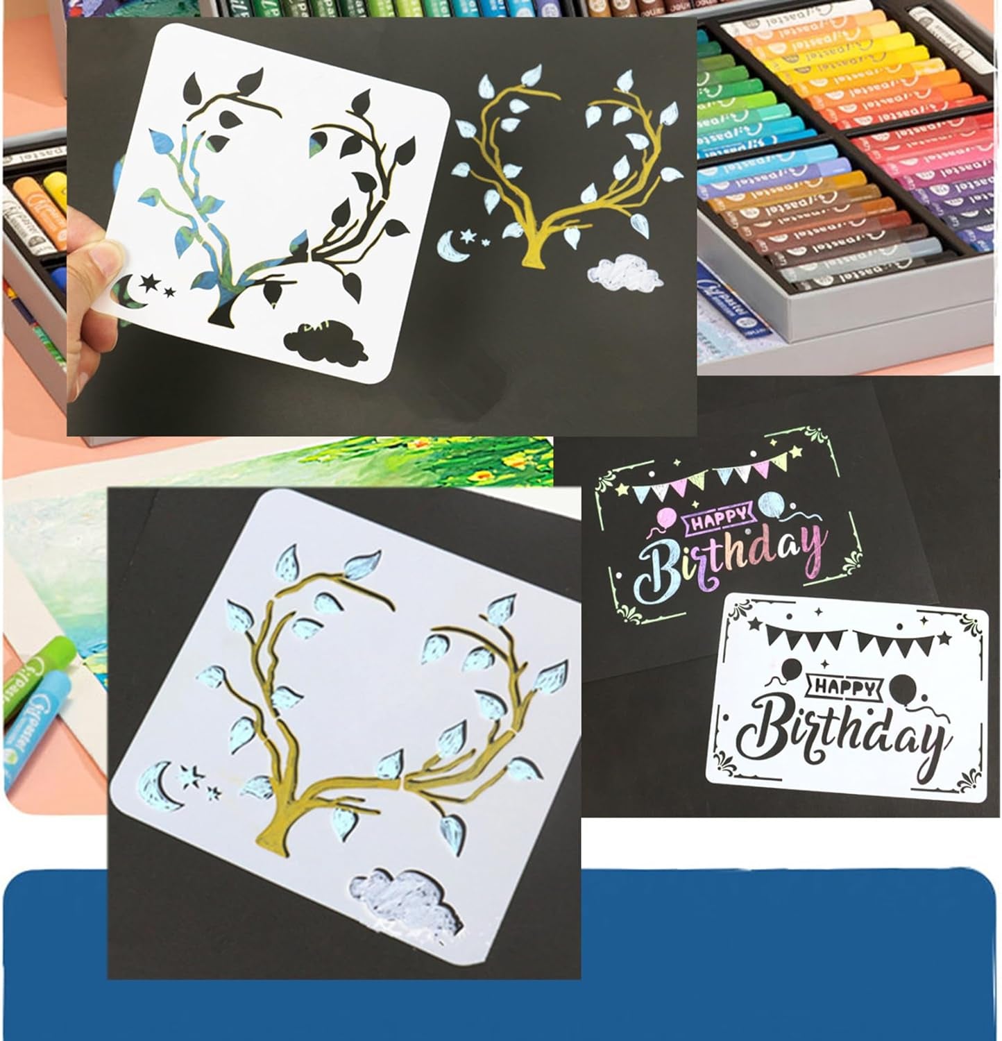 Mylar Craft Stencil Sheet, 12×24" Blank Template Acetate for Cutting Designs,Paper Tube Packaging (7.5 Mil,8 Sheets)