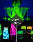 Glow in the Dark Pigment Powder - Epoxy Resin Color Pigment Dyes for DIY Slime Coloring Kit - Luminous Skin Safe Long Lasting Self Glowing for Acrylic Paint, Nail Art, Painting, Crafts - 0.4Oz Each