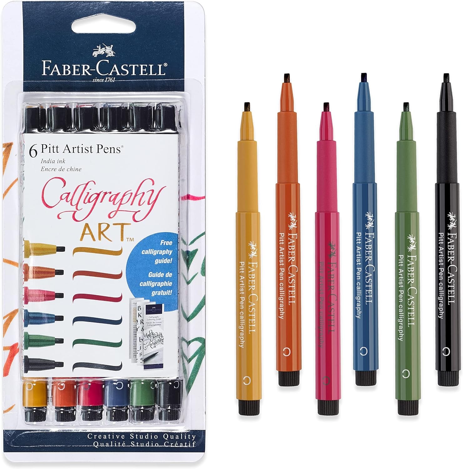 Calligraphy Pitt Artist Pen Set - 6 Multi Colored Calligraphy Pens