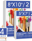 Stretched Canvas for Painting 11X14 Inch, 8 Pack Blank Canvas -5/8 in Profile Primed Cotton White Canvases for Painting for Oil & Acrylic Paint