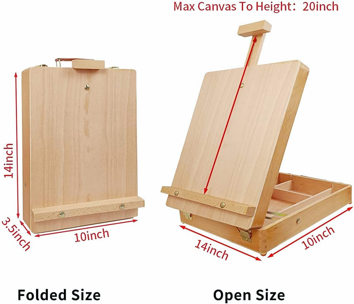 Tabletop Easel Beechwood Art Easel for Painting Canvases Table Easel Stand for Painters Painting by Numbers, Students Beginners Artist Adults